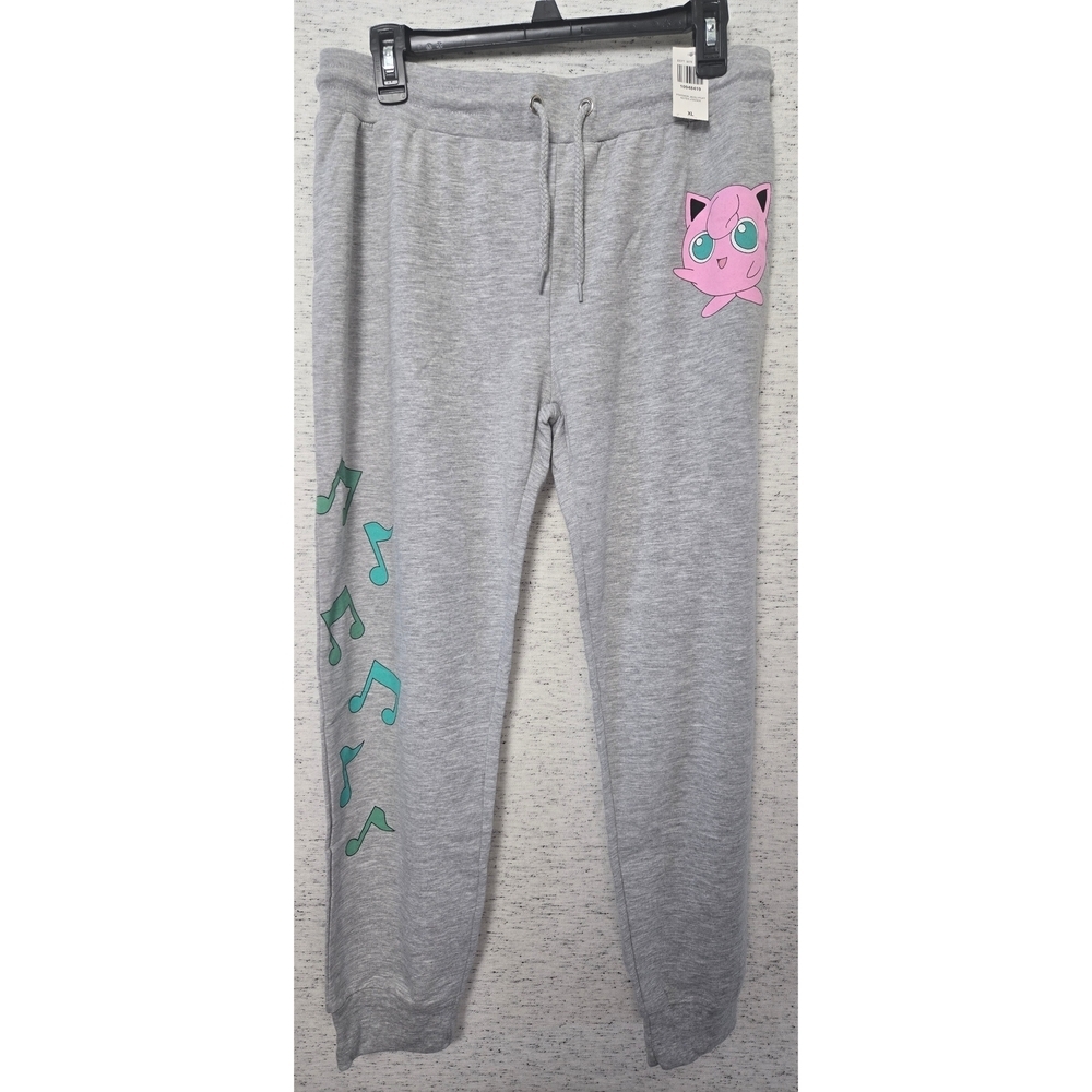 NWT Gray Womens Joggers with Drawstring - Pokemon Jigglypuff